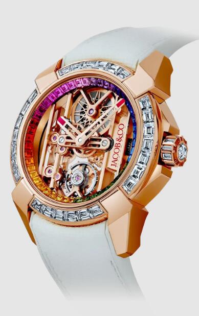 Jacob & Co Replica watch epic x baguette RAINBOW DIAMONDS EX100.43.BD.BF.ABRUA